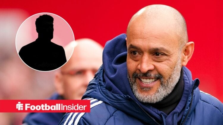 Nuno Espirito Santo smiling, Max Kilman's silhouette in a circular inset