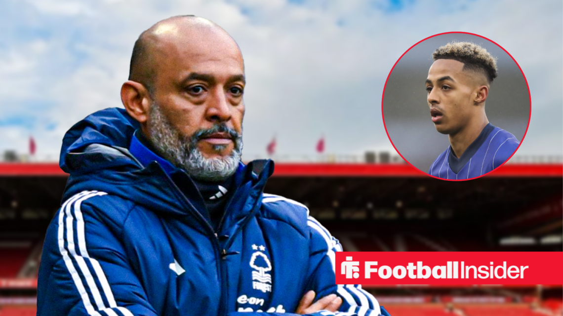Nuno Espirito Santo in a Forest coat, Omari Hutchinson in a circular inset