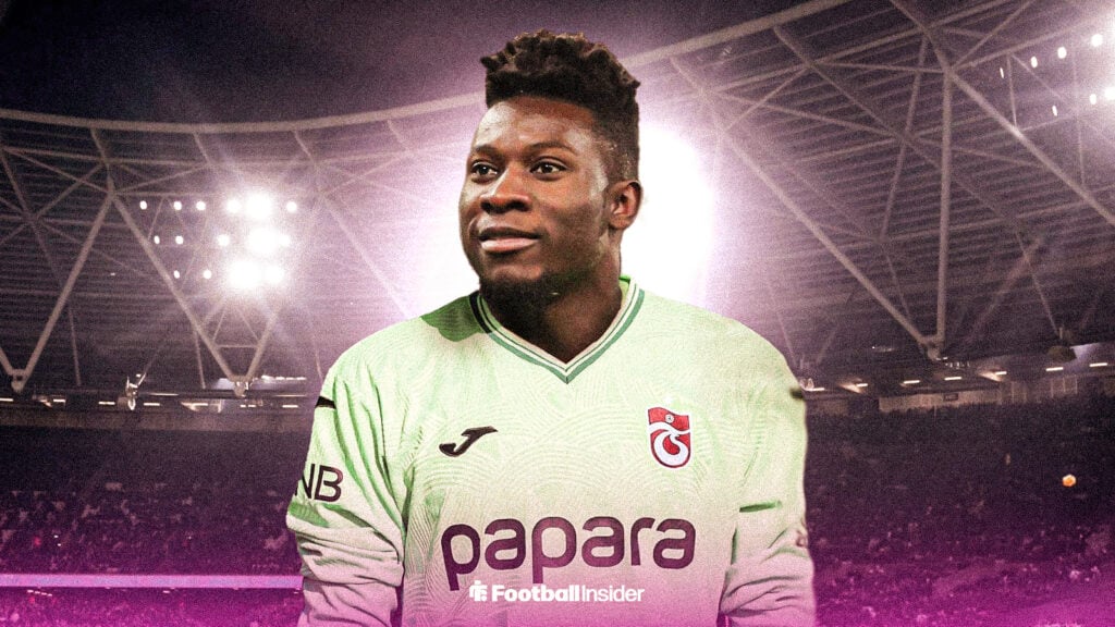 Andre Onana in a Trabzonspor goalkeeper kit