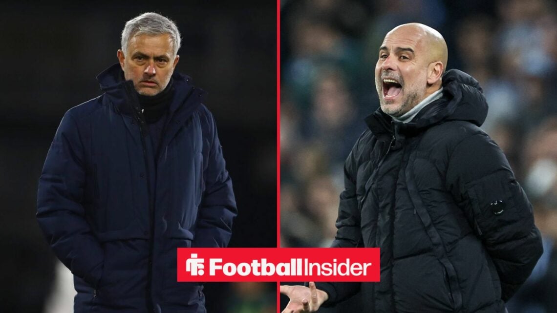 Jose Mourinho alongside Pep Guardiola
