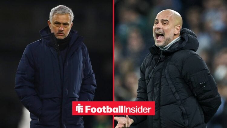 Jose Mourinho alongside Pep Guardiola