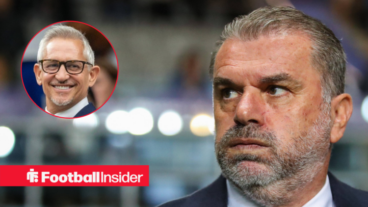 Ange Postecoglou next to Gary Lineker in a circular inset