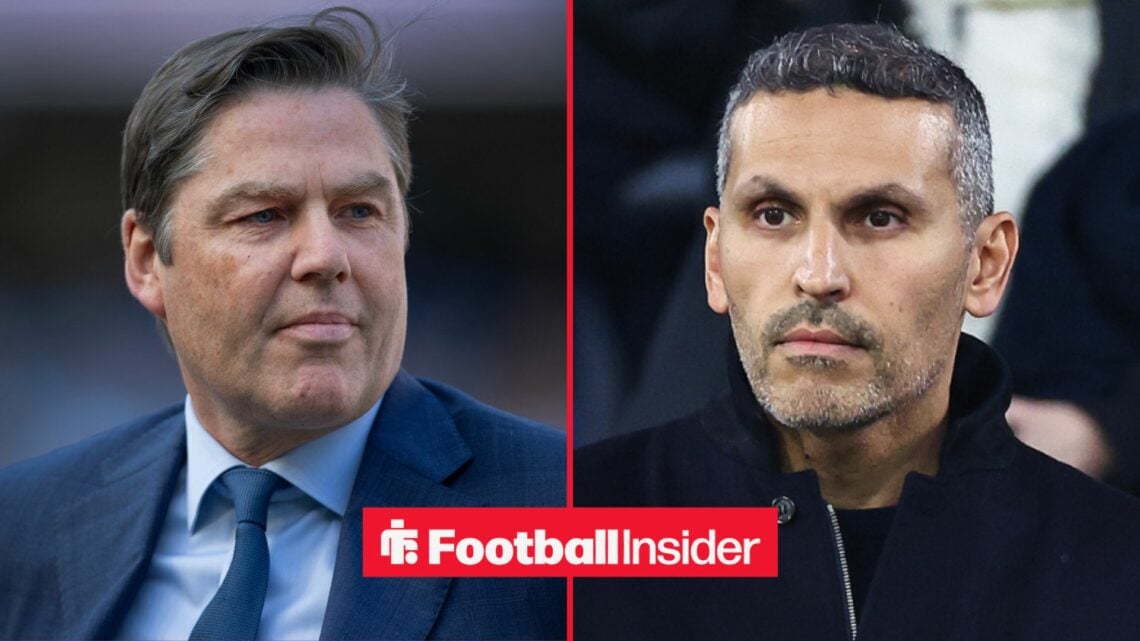 Richard Masters looking serious alongside Khaldoon Al Mubarak looking focused