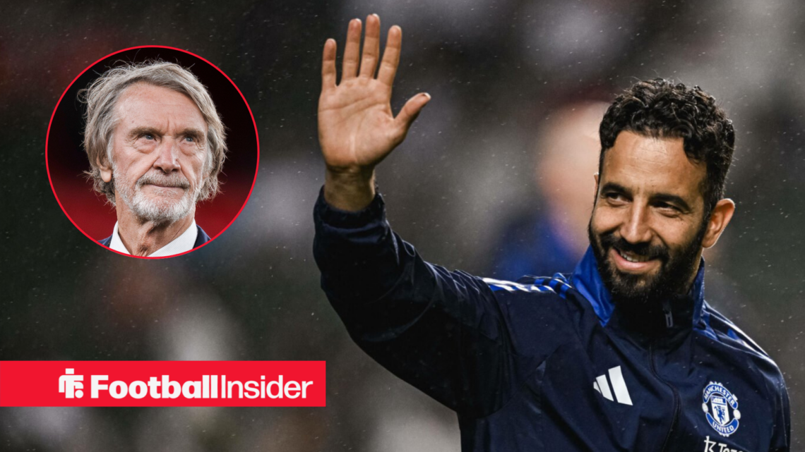 Manchester United manager Ruben Amorim, alongside a circular inset of owner Jim Ratcliffe.