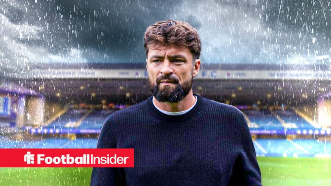 Rangers boss Russell Martin looks concerned at Ibrox