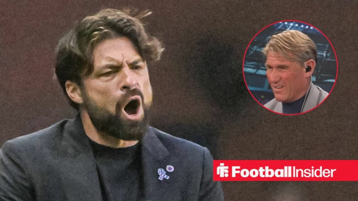 Russell Martin shouting on the left with Simon Jordan perplexed on the right
