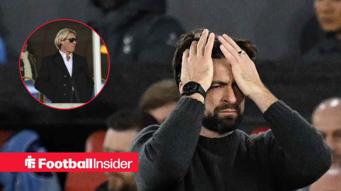 Russell Martin in a black jumper upset and Simon Jordan in inset