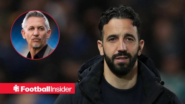 Ruben Amorim next to Gary Lineker in a circular inset