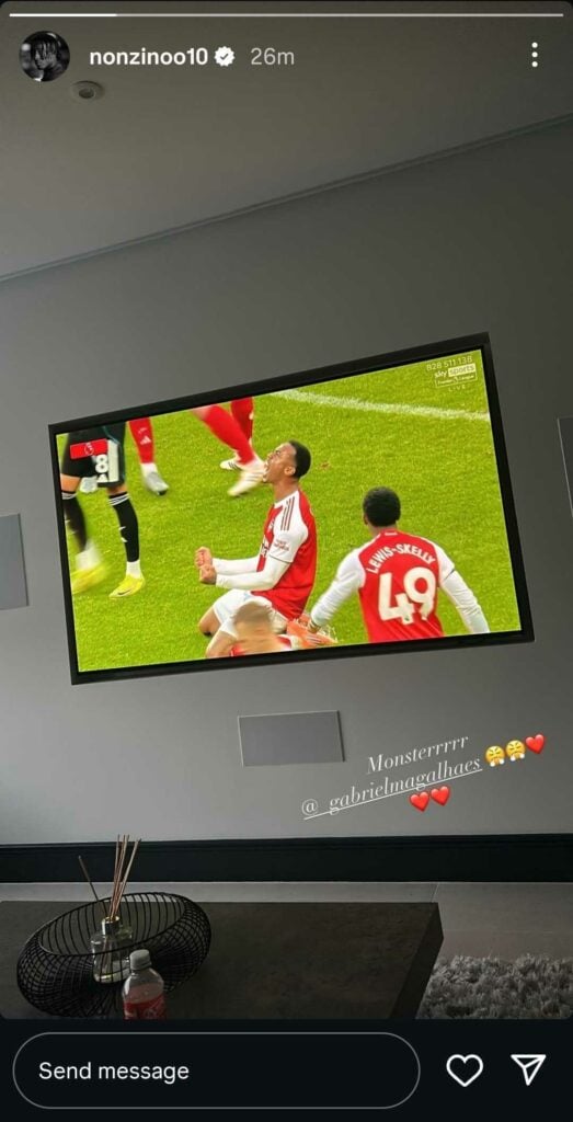 Noni Madueke Instagram story