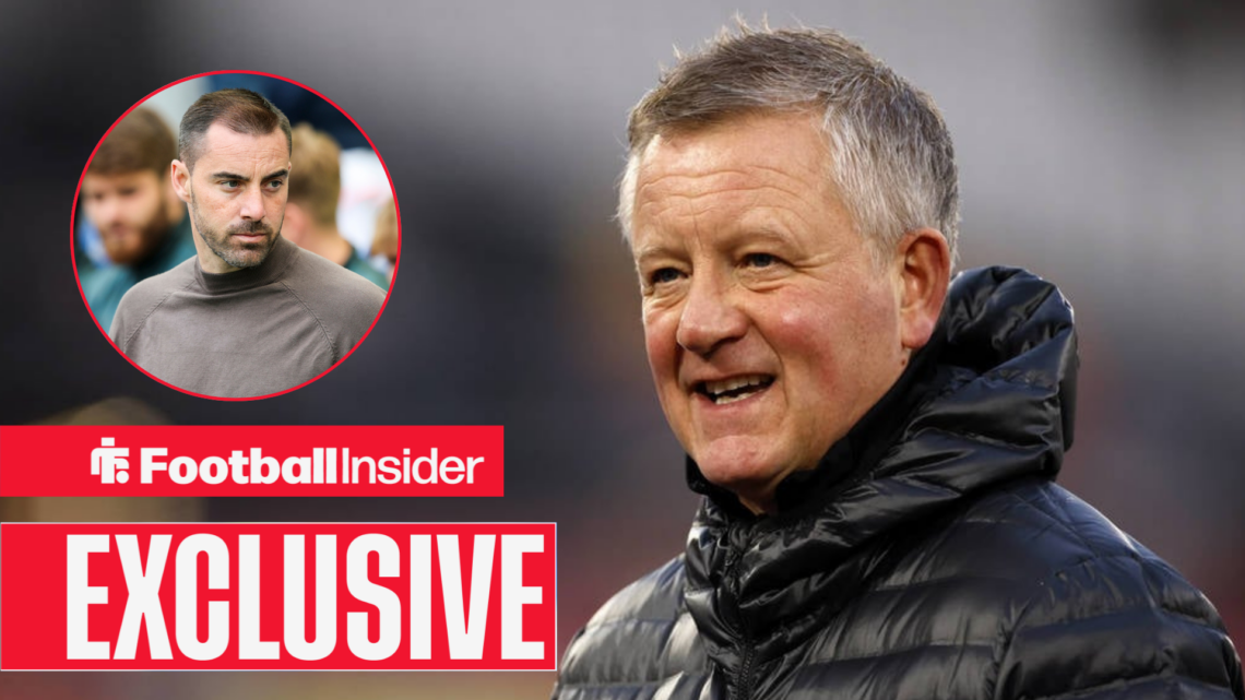 Chris Wilder smiling, Ruben Selles in a circular inset