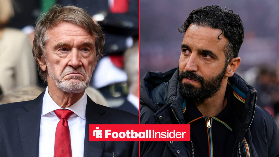 Sir Jim Ratcliffe looking sad alongside Ruben Amorim looking upset