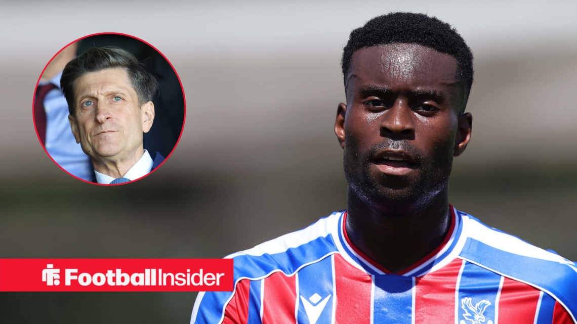 Steve Parish on the left looking serious with Marc Guehi panting on the right