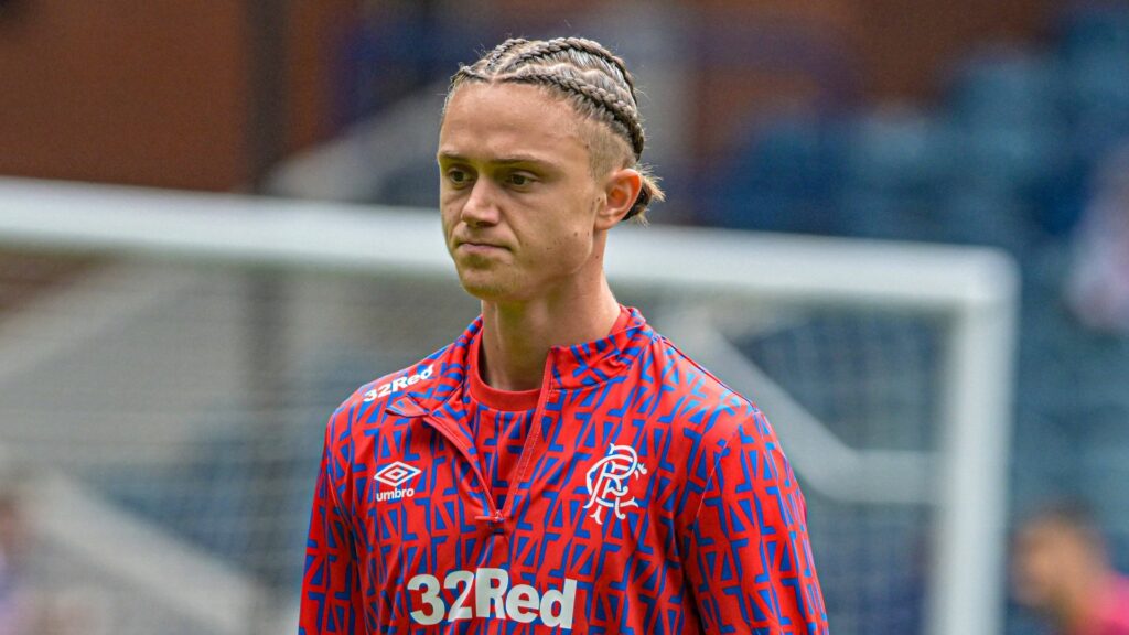 Thelo Aasgaard warms up for Rangers