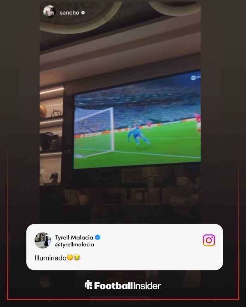 Tyrell Malacia resharing former Man United winger Antony's goal