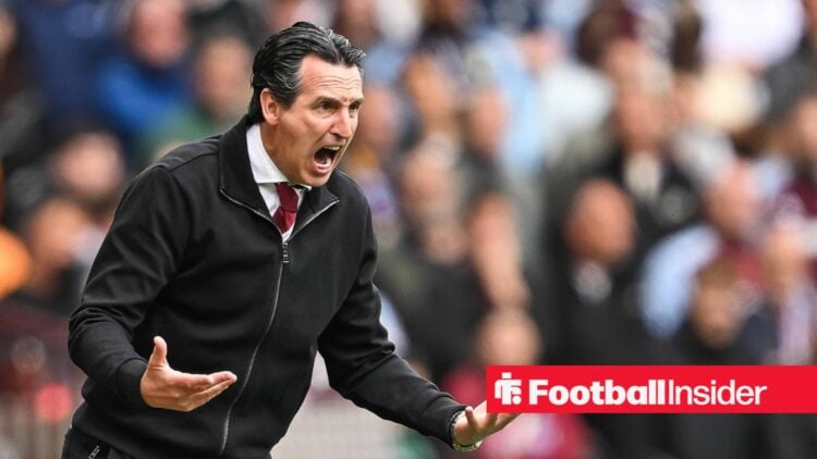 Aston Villa boss Unai Emery looks frustrated on the touchline