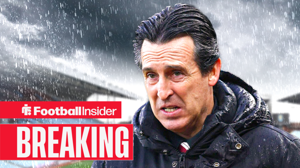 Unai Emery looking stressed at Villa Park