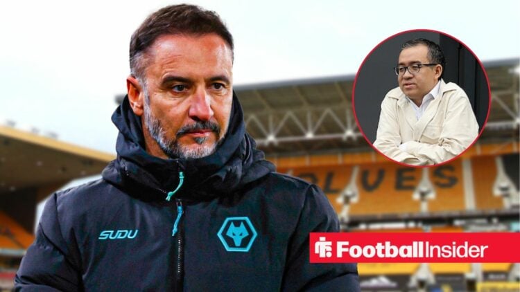 Vitor Pereira at Molineux, with Jeff Shi in a circular inset