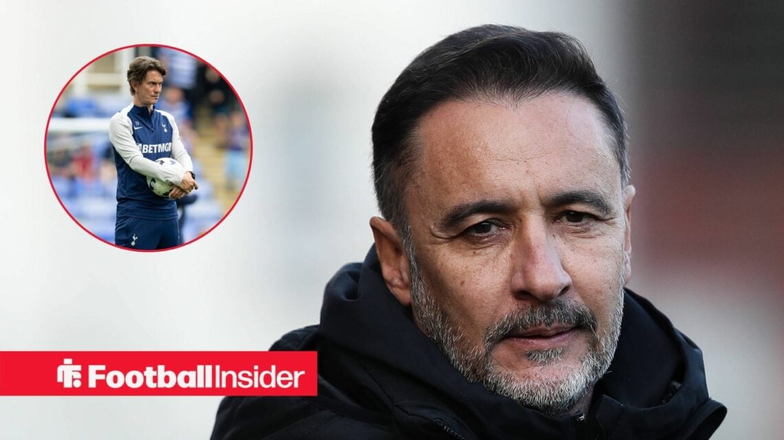 Vitor Pereira looking annoyed and Thomas Frank in inset