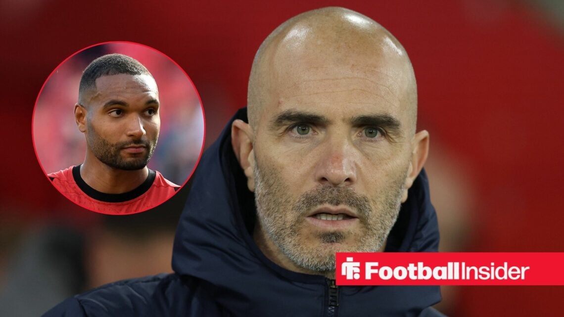 Enzo Maresca on the sidelines for Chelsea with Jonathan Tah inset