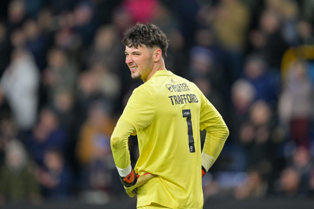 James Trafford in goalkeeping action.