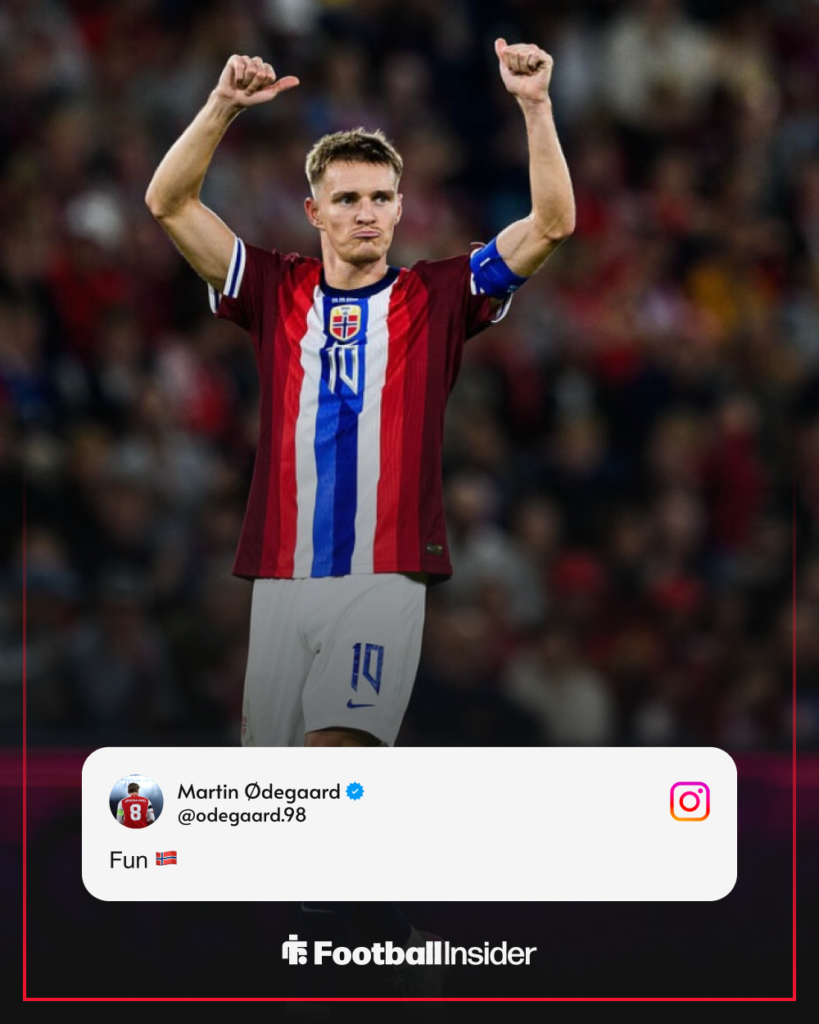 Martin Odegaard's Instagram post