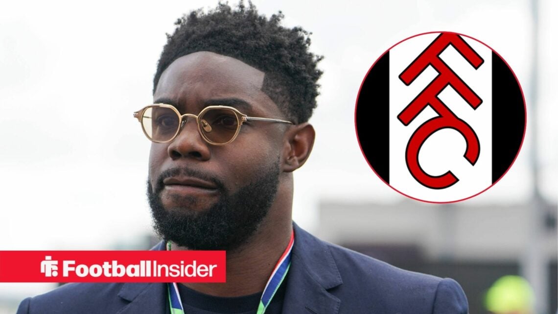 Micah Richards with Fulham club badge inset