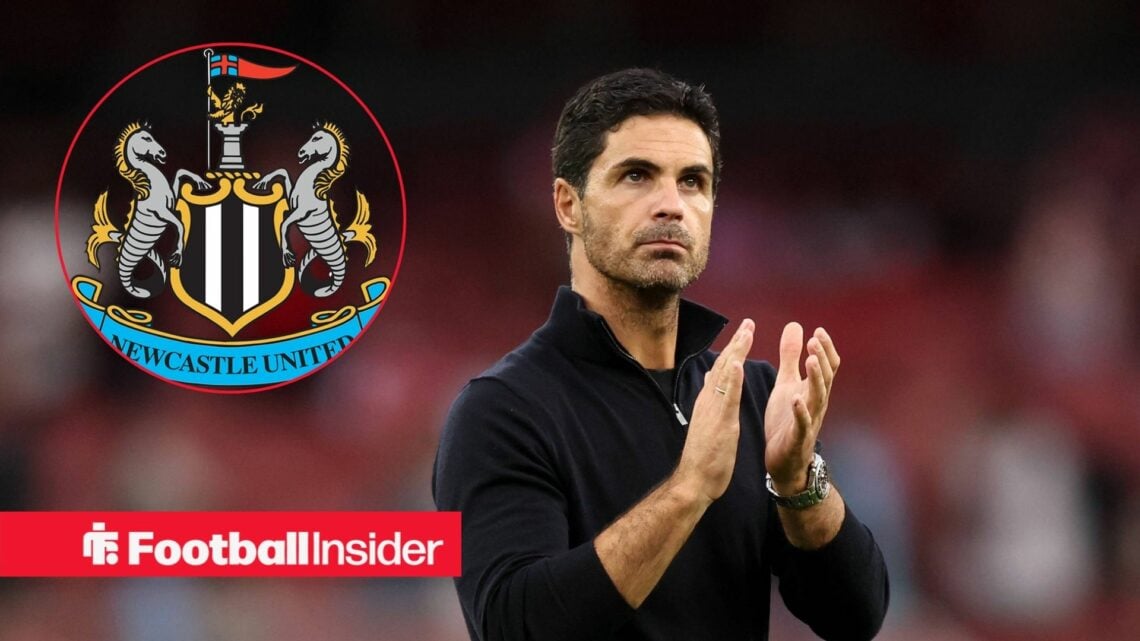 Mikel Arteta applauds Arsenal fans after 2-1 win over Newcastle United at St. James' Park