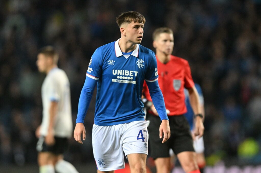 Micky Moore in action for Rangers.