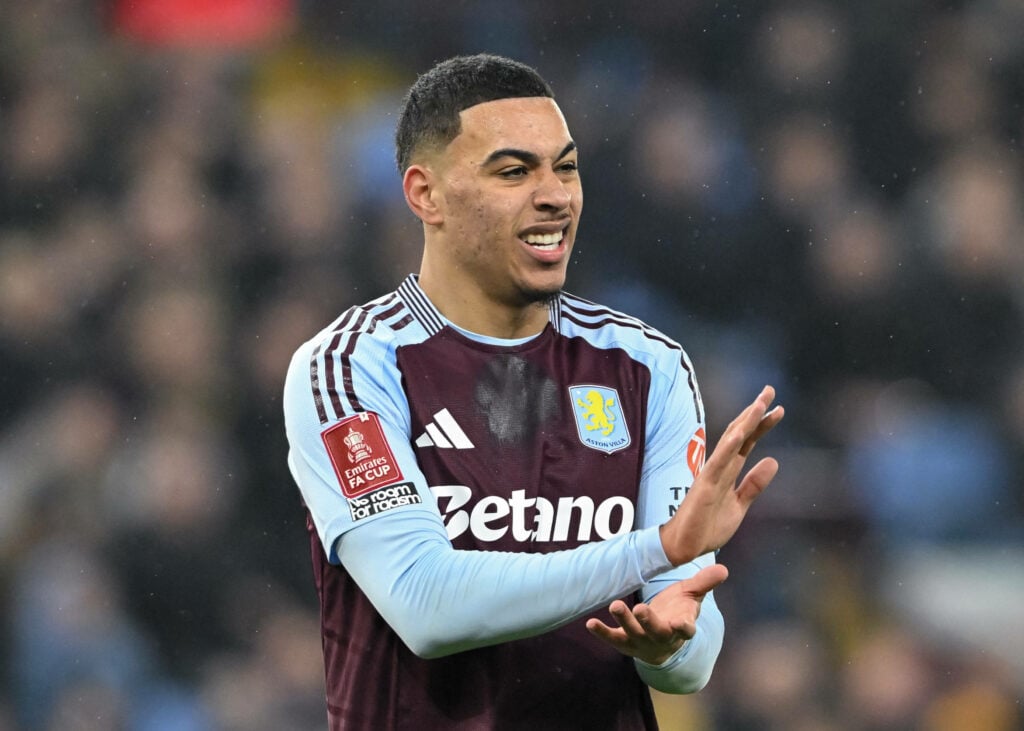 Morgan Rogers celebrates for Aston Villa