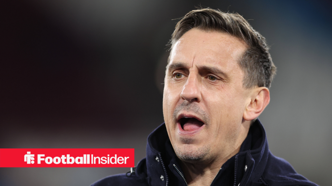 Gary Neville live while presenting