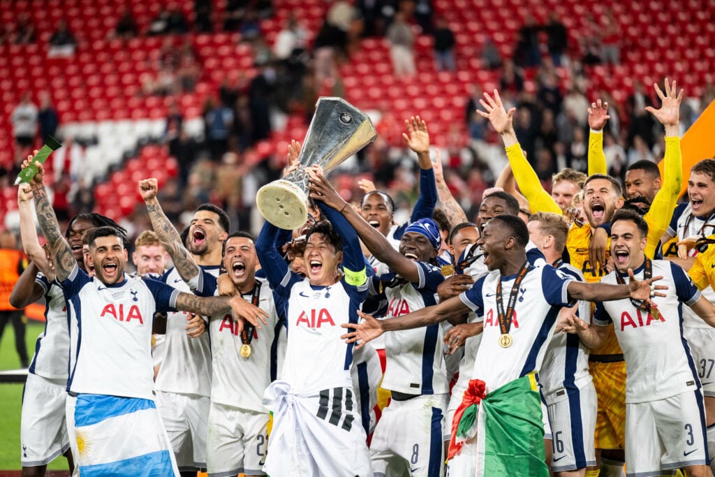 Tottenham lift the Europa League trophy