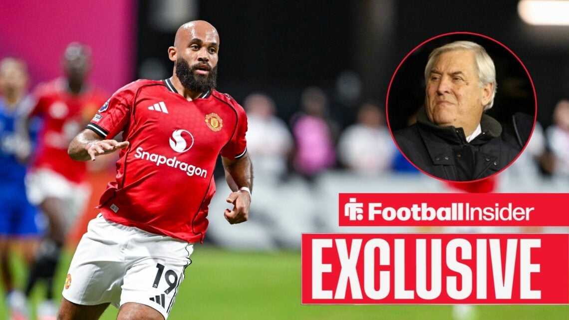 Man United forward Bryan Mbeumo alongside Keith Hackett