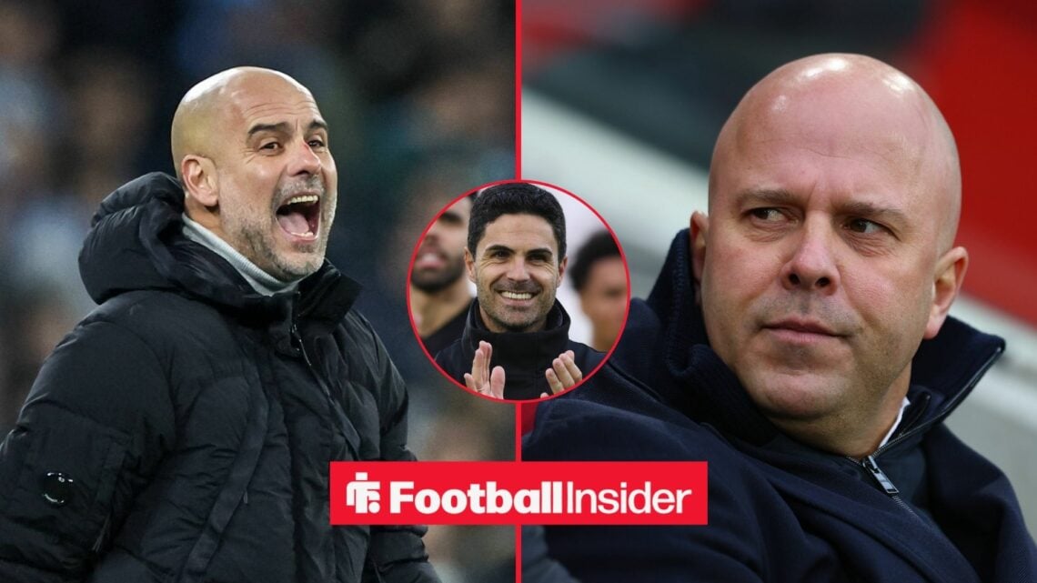 Pep Guardiola, Arne Slot and Mikel Arteta.