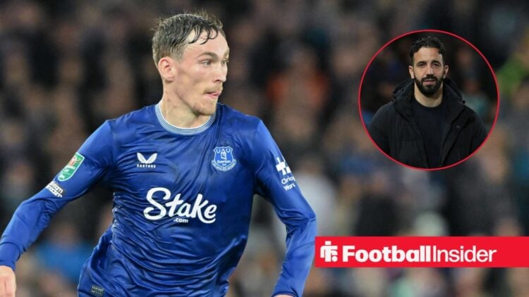 James Garner next to a circular inset of Ruben Amorim