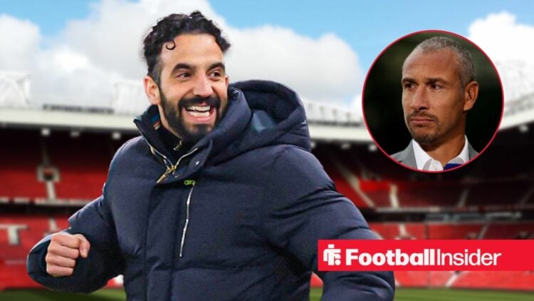 Ruben Amorim next to a circular inset of Henrik Larsson