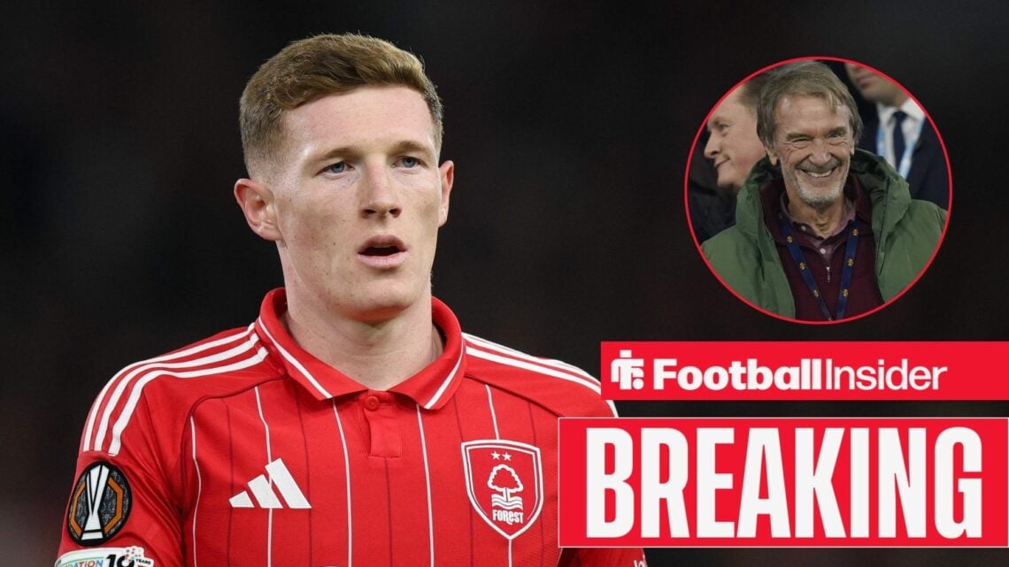 Nottingham Forest star Elliot Anderson with Sir Jim Ratcliffe inset
