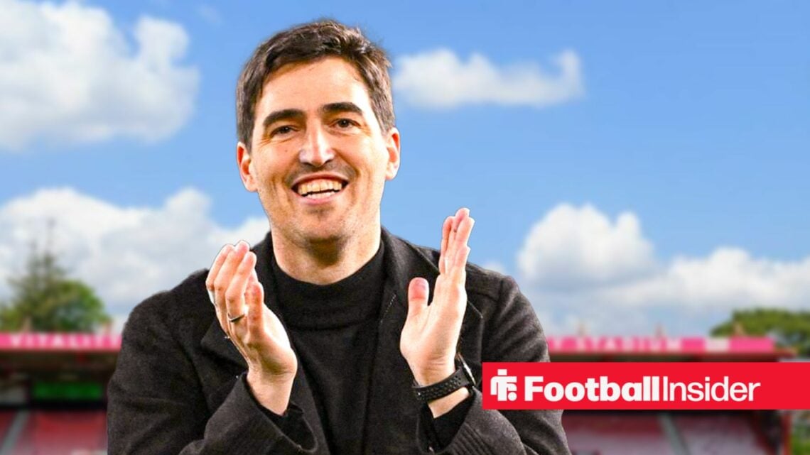 Bournemouth boss Andoni Iraola looking happy at the Vitality Stadium