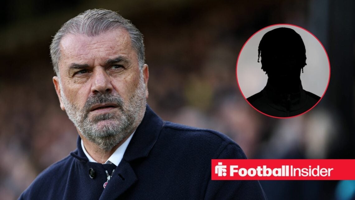 Ange Postecoglou at the City Ground, Dilane Bakwa's silhouette in a circular inset
