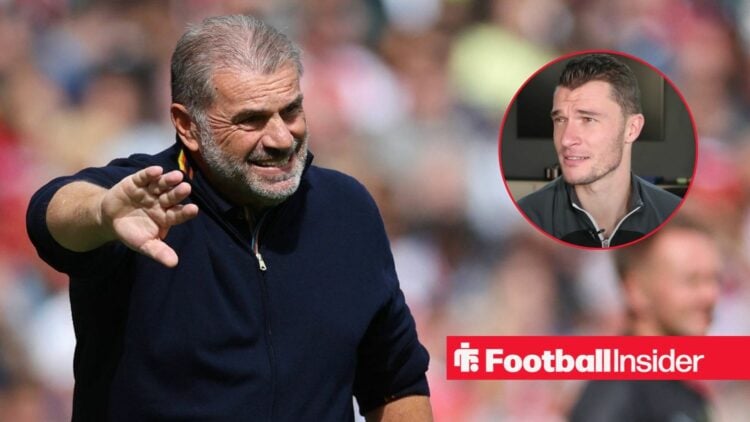 Ange Postecoglou barking instructions out, Willy Delajod in a circular inset