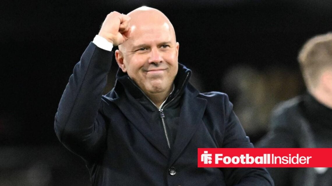 Liverpool manager Arne Slot celebrating a win.