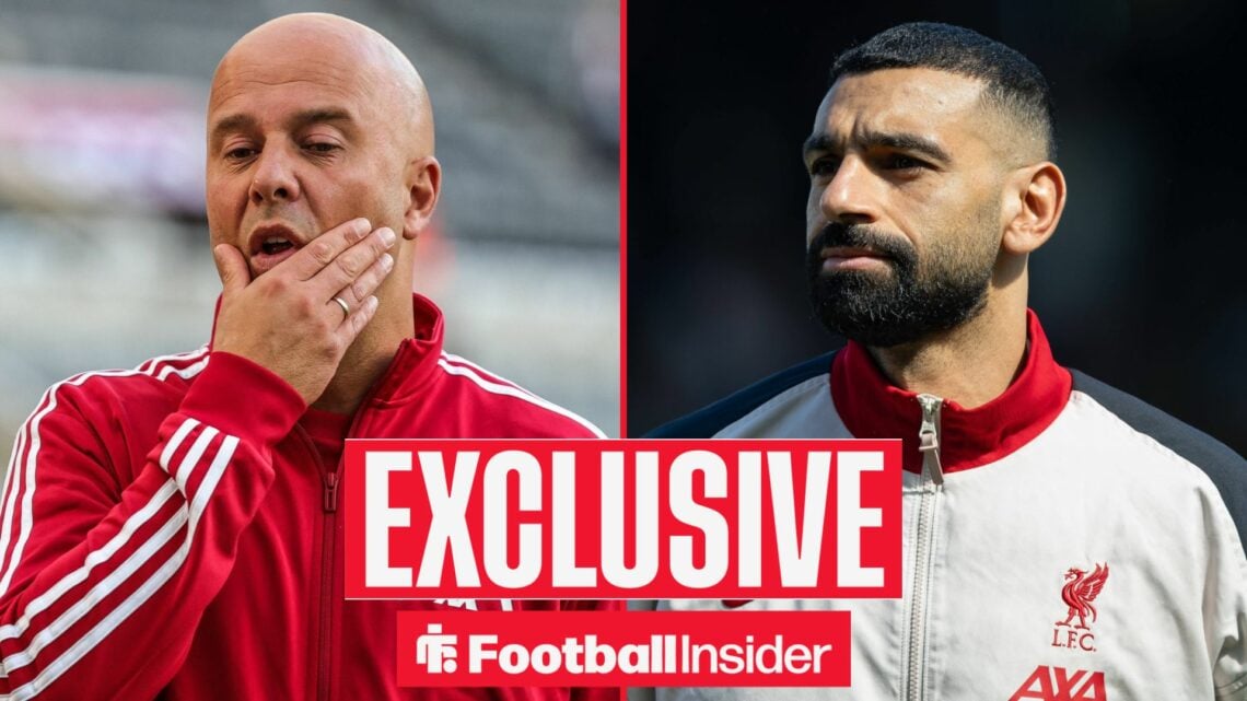 Liverpool boss Arne Slot with player Mo Salah