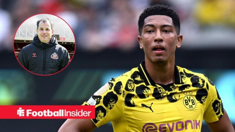 Jobe Bellingham next to a circular inset of Regis Le Bris