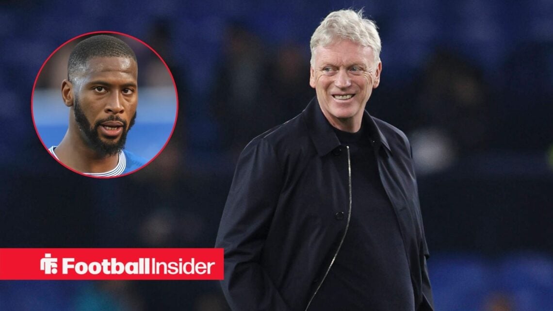 David Moyes next to a circular inset of Beto
