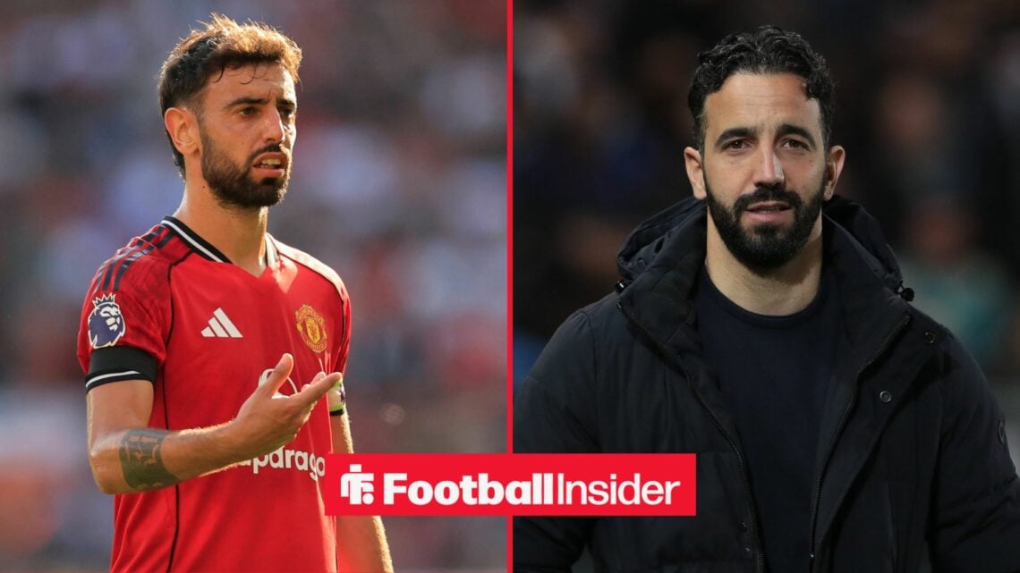 Man United captain Bruno Fernandes alongside Ruben Amorim