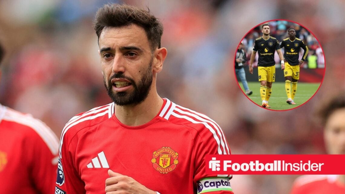Man United captain Bruno Fernandes with Kobbie Mainoo inset