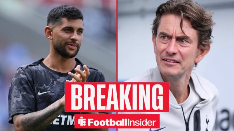 Tottenham defender Cristian Romero and Spurs manager Thomas Frank