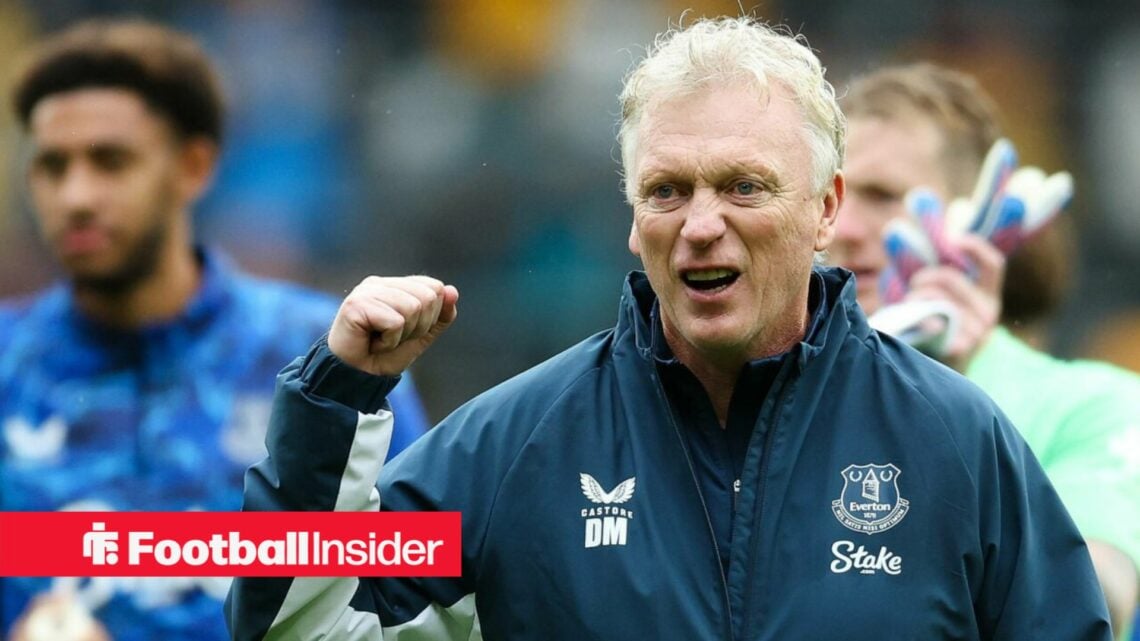 David Moyes celebrates with arm up