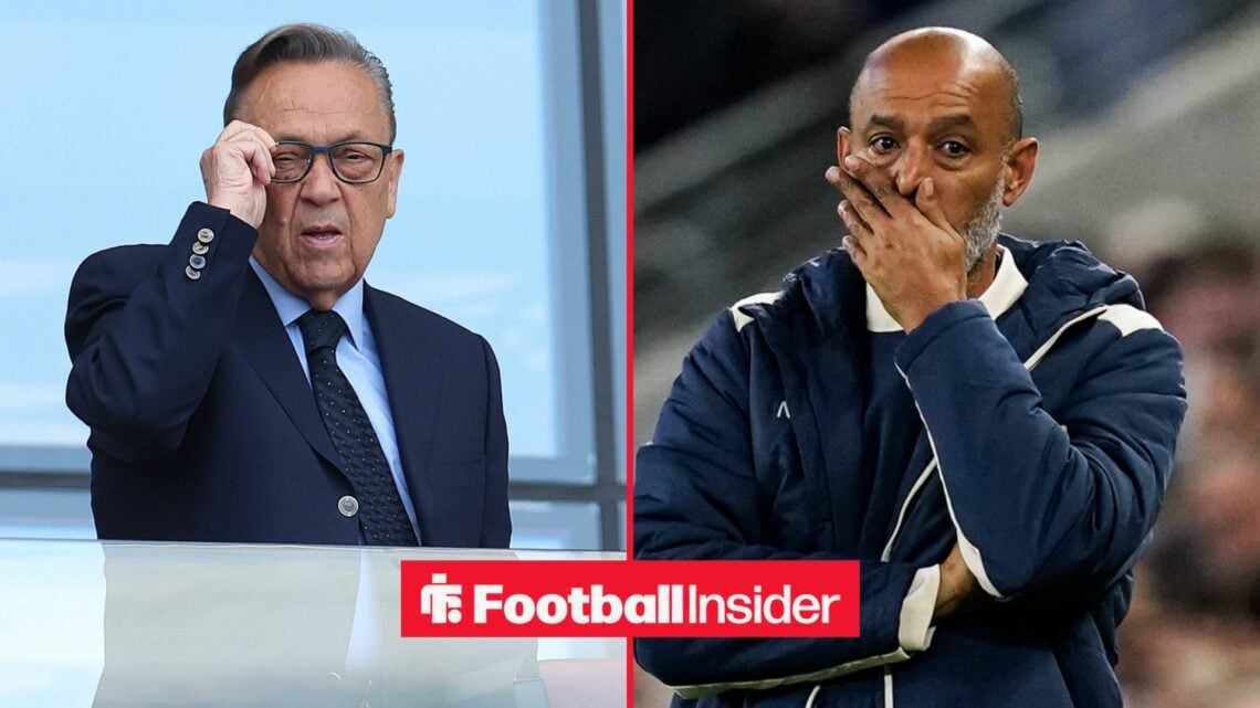 David Sullivan looking concerned alongside Nuno Espirito Santo looking shocked