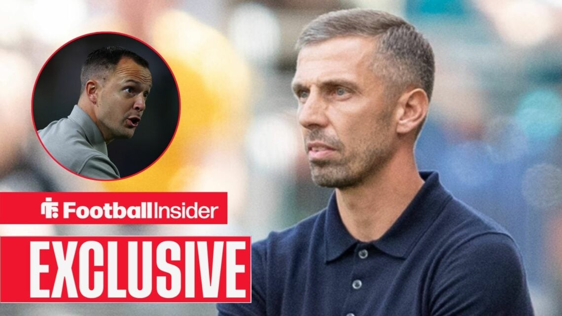 Gary O'Neil next to a circular inset of Chris Davies