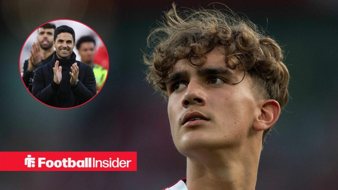 Arsenal's Max Dowman with Mikel Arteta inset